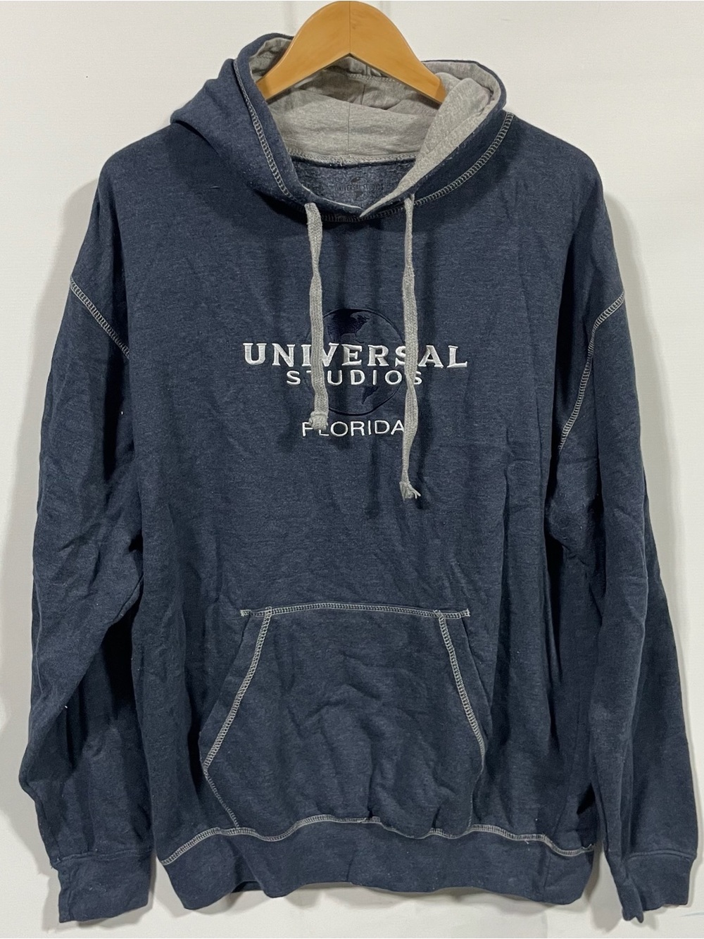 Universal Studios Florida Men's Navy Hooded Sweatshirt with Contrast Lining